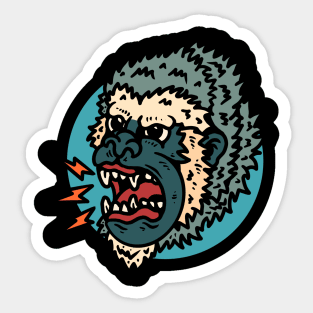 angry monkey tattoo Sticker